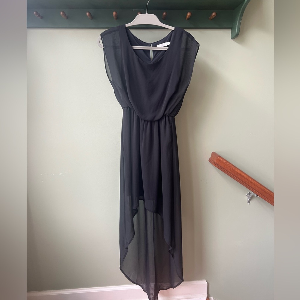 Elegant Black Chiffon Dress